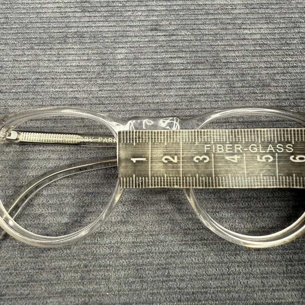 Warby‎ Parker Haskell Eyeglasses Crystal Clear Round Frames 49-22-145 Glitter